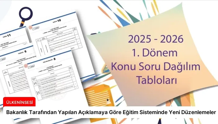 Bakanlık Tarafından Yapılan Açıklamaya Göre Eğitim Sisteminde Yeni Düzenlemeler
