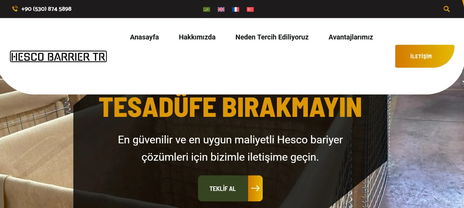Hesco Bariyer ve Kum Bariyeri Sistemleri ile Etkili Güvenlik Çözümleri