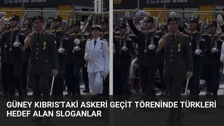 Güney Kıbrıs’taki Askeri Geçit Töreninde Türkleri Hedef Alan Sloganlar
